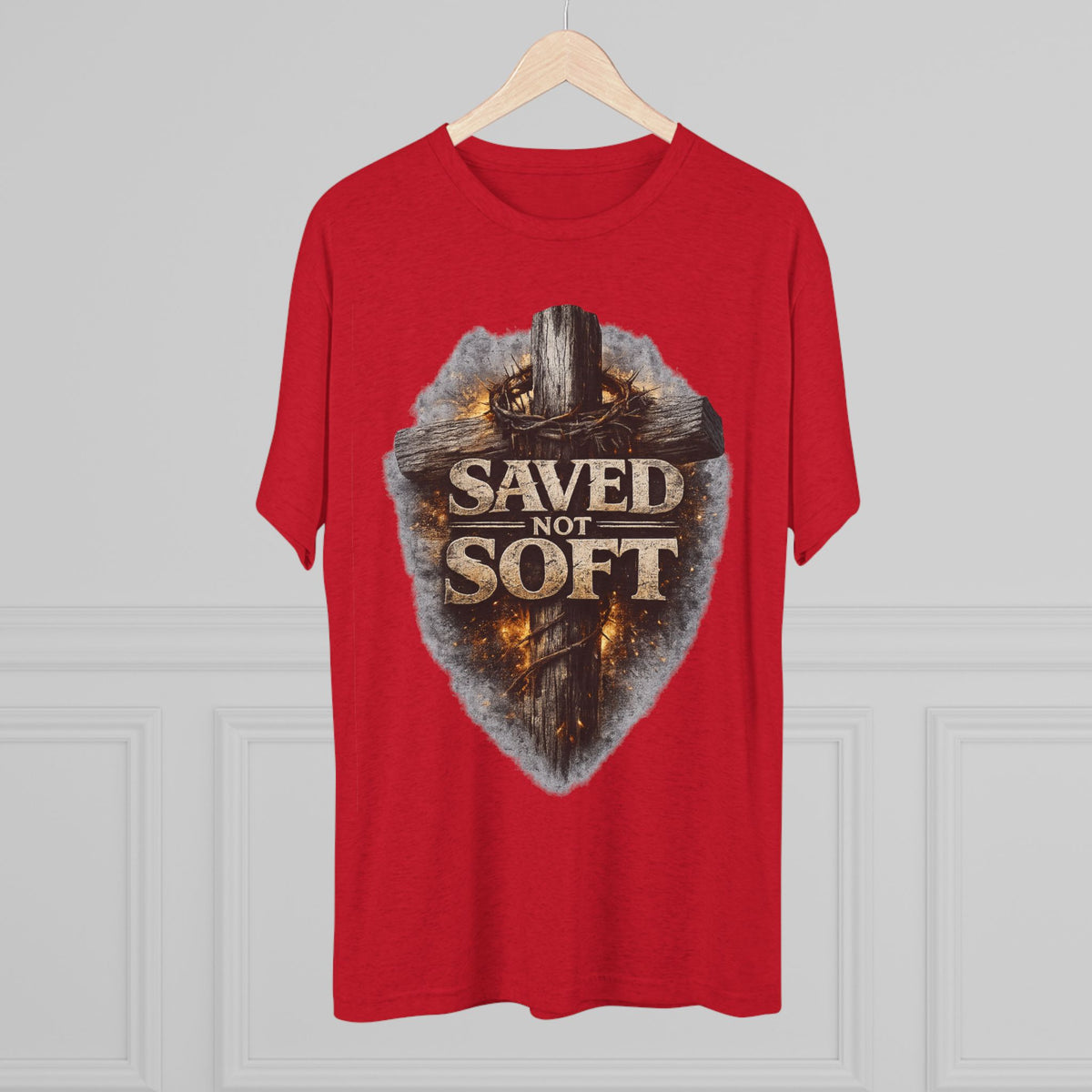 Saved but Not Soft Unisex Tri-Blend Crew Tee