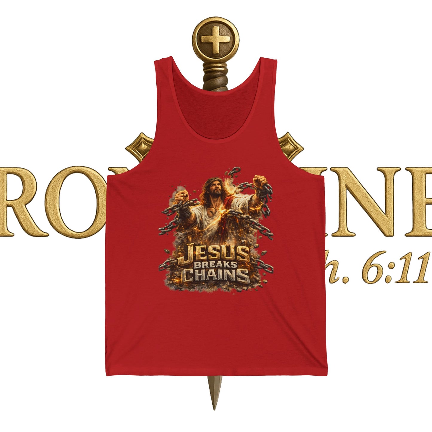 Jesus Breaks Chains Unisex Jersey Tank