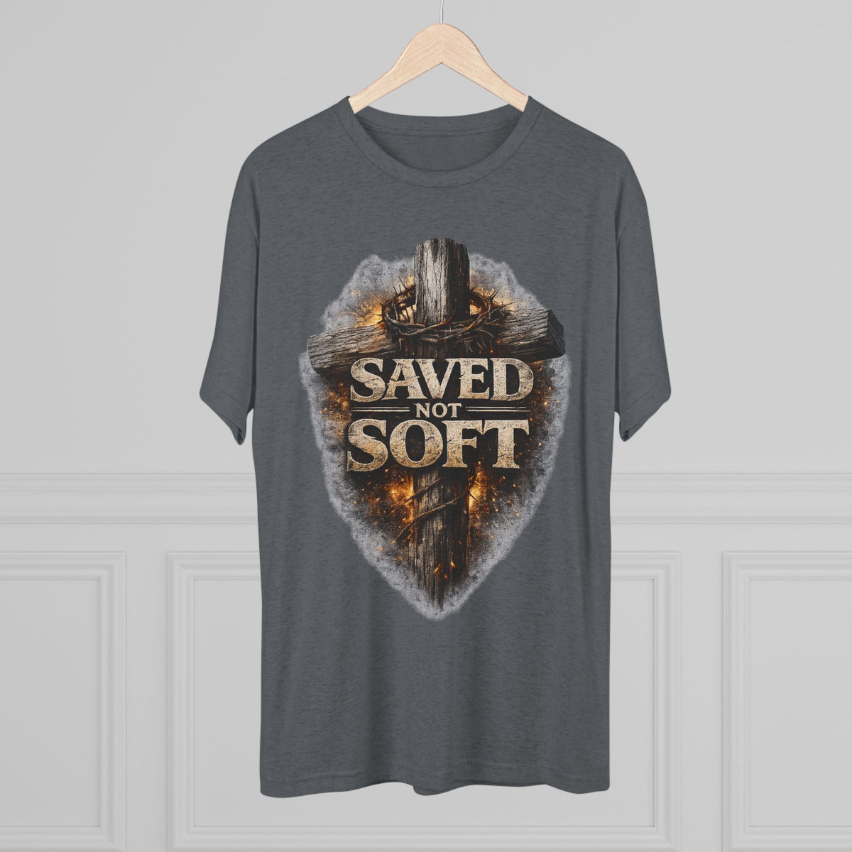 Saved but Not Soft Unisex Tri-Blend Crew Tee