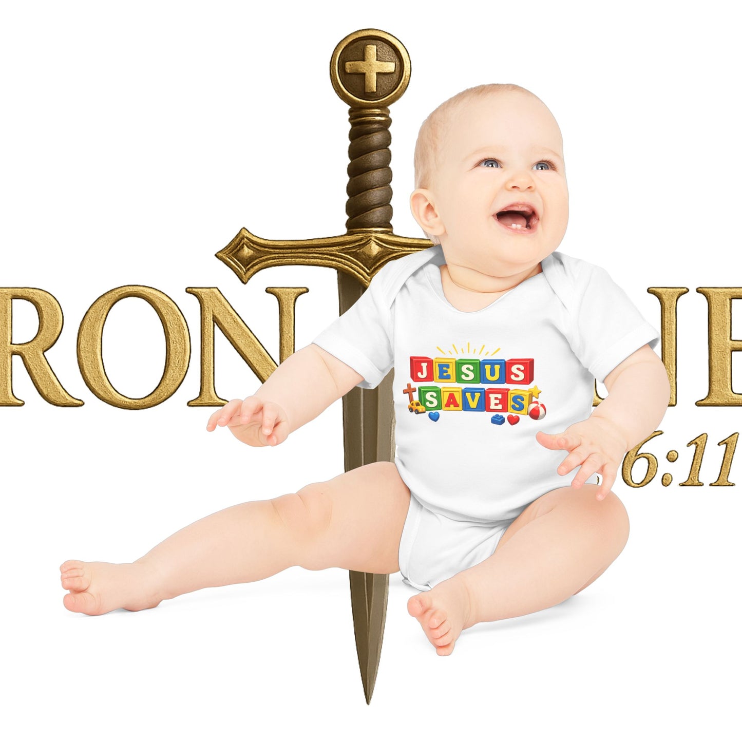 Baby Jesus Saves Organic Short Sleeve Bodysuit