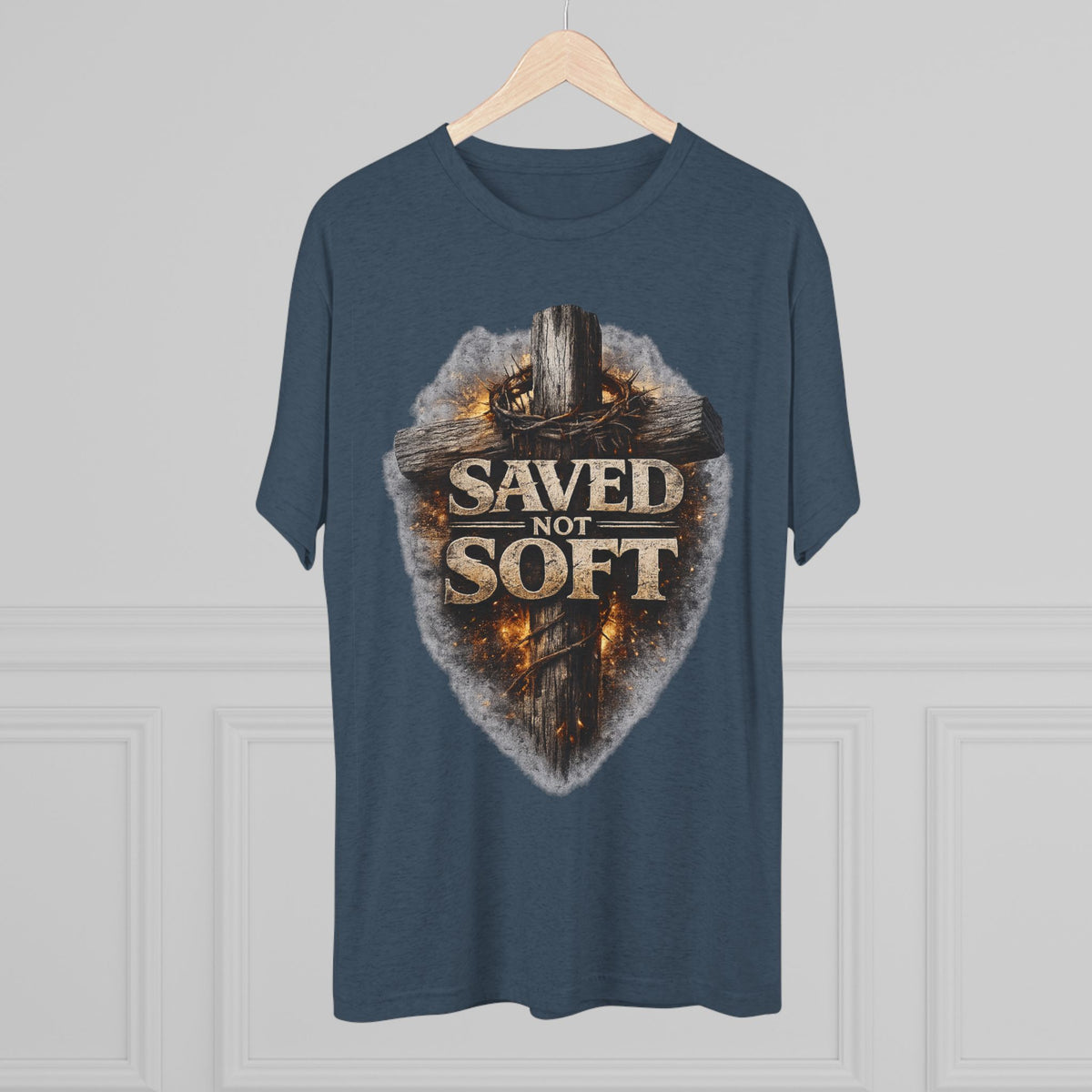 Saved but Not Soft Unisex Tri-Blend Crew Tee