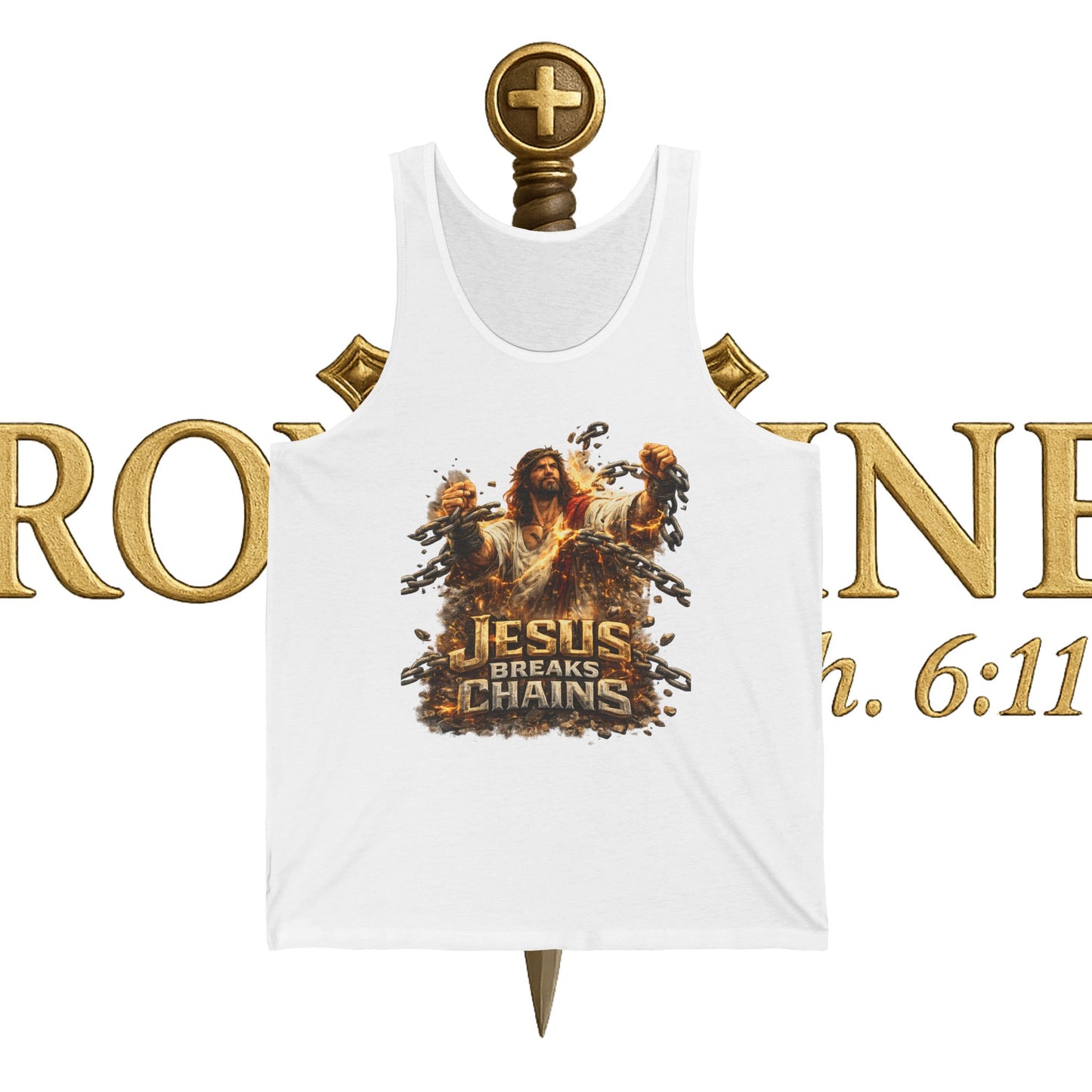 Jesus Breaks Chains Unisex Jersey Tank