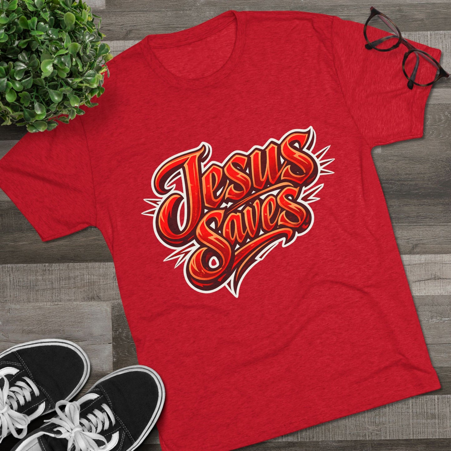 Jesus Saves Unisex Tri-Blend Crew Tee