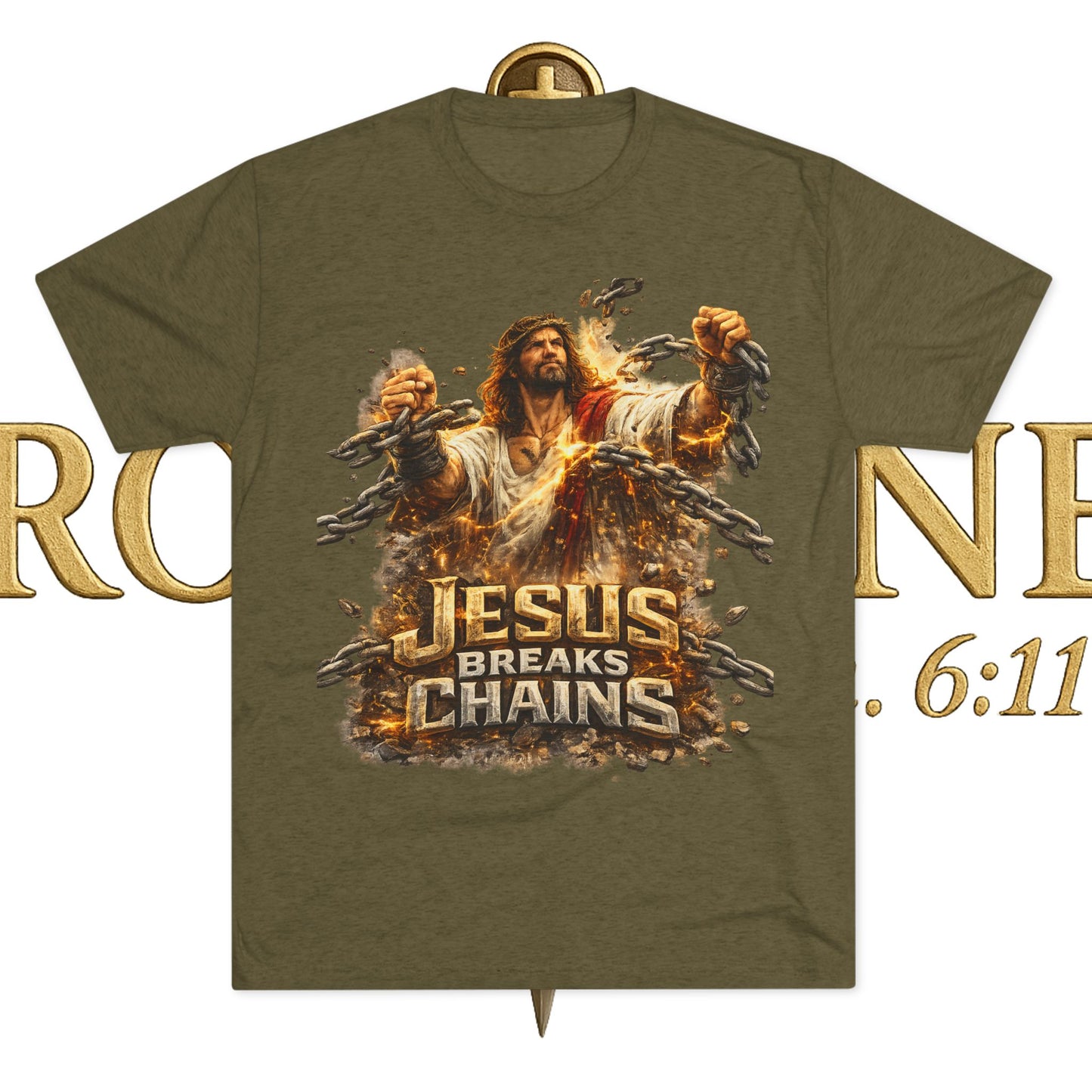 Jesus Breaks Chains Tri-Blend Crew Tee