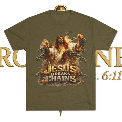 Jesus Breaks Chains Tri-Blend Crew Tee