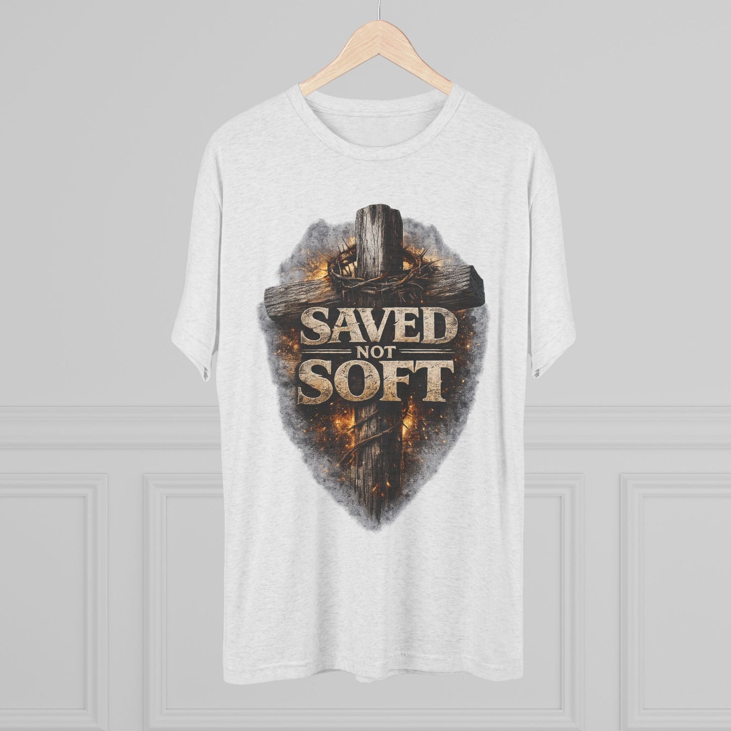 Saved but Not Soft Unisex Tri-Blend Crew Tee