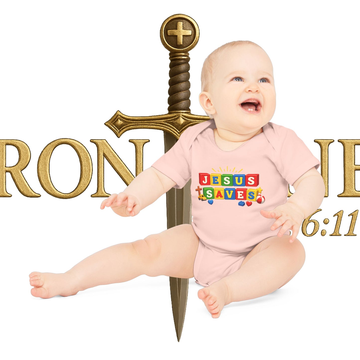 Baby Jesus Saves Organic Short Sleeve Bodysuit