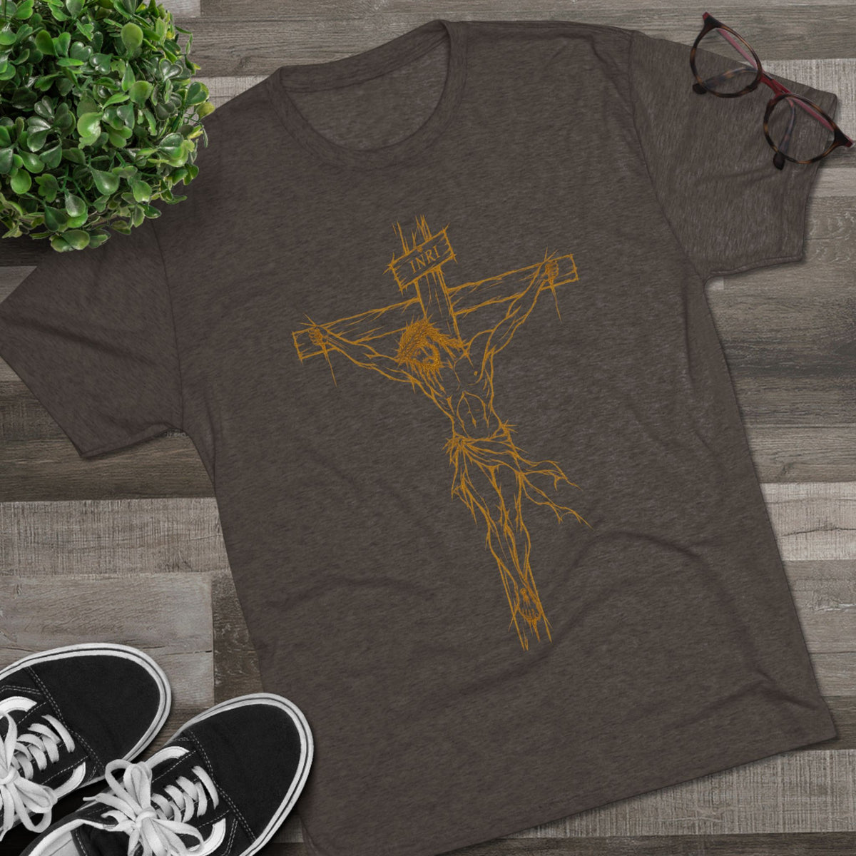 Crucifix Unisex Tri-Blend Crew Tee