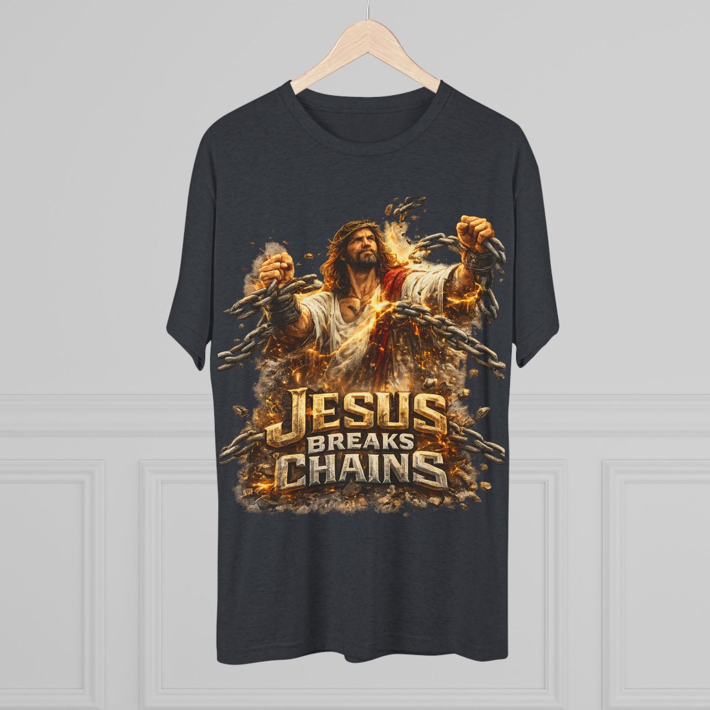 Jesus Breaks Chains Tri-Blend Crew Tee