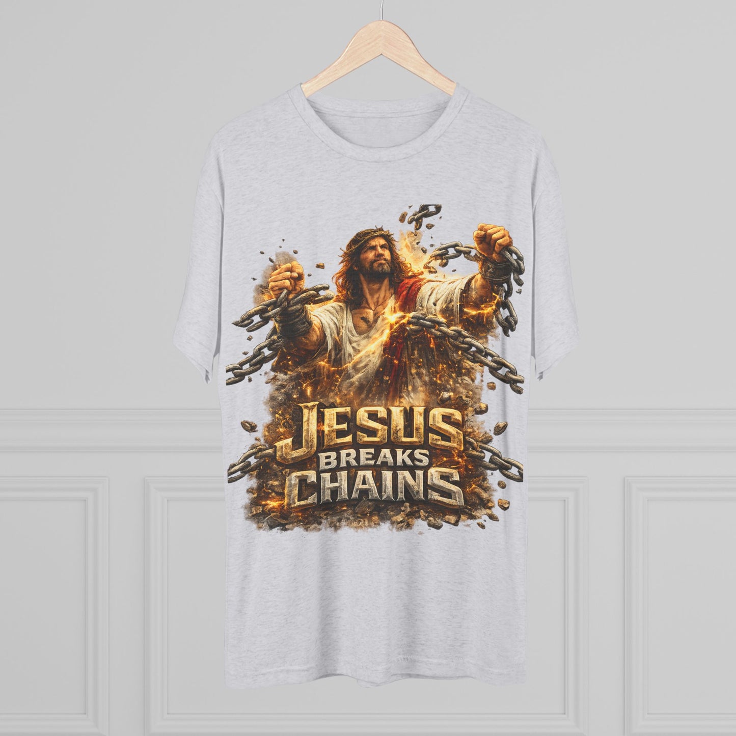 Jesus Breaks Chains Tri-Blend Crew Tee
