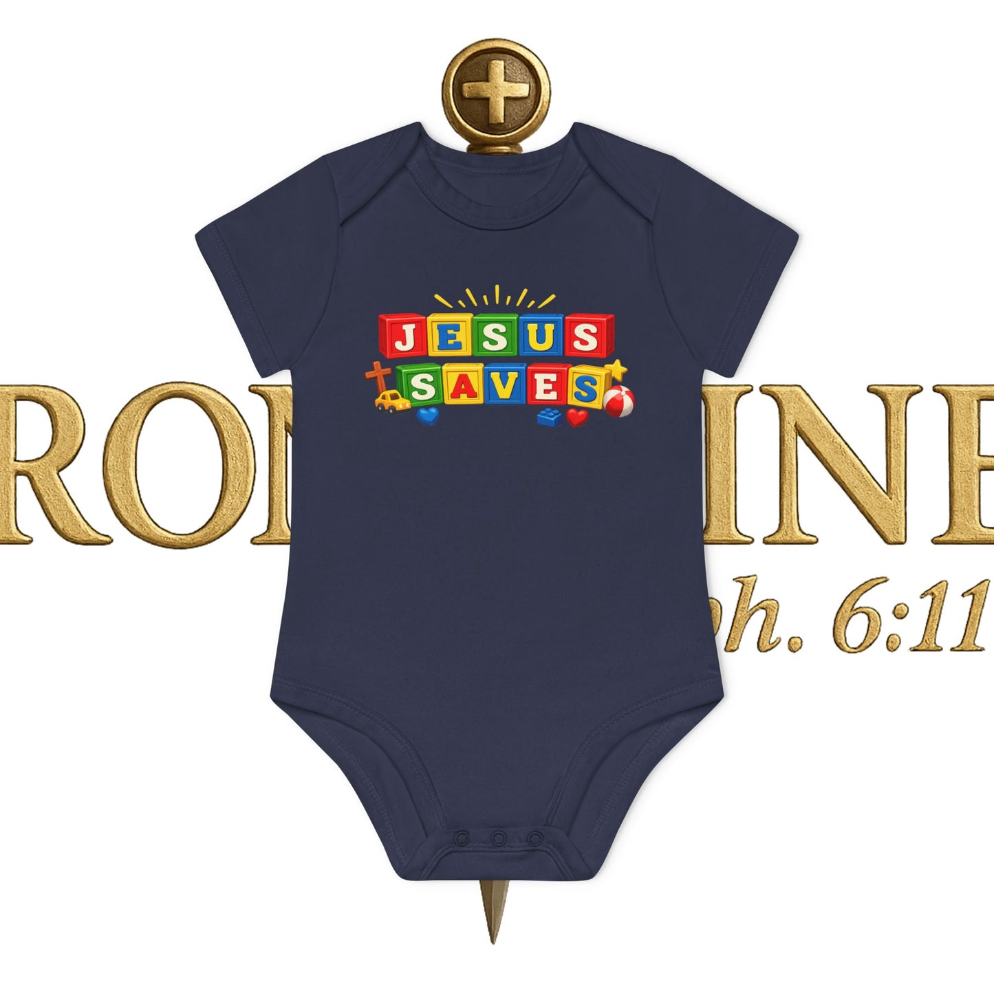 Baby Jesus Saves Organic Short Sleeve Bodysuit